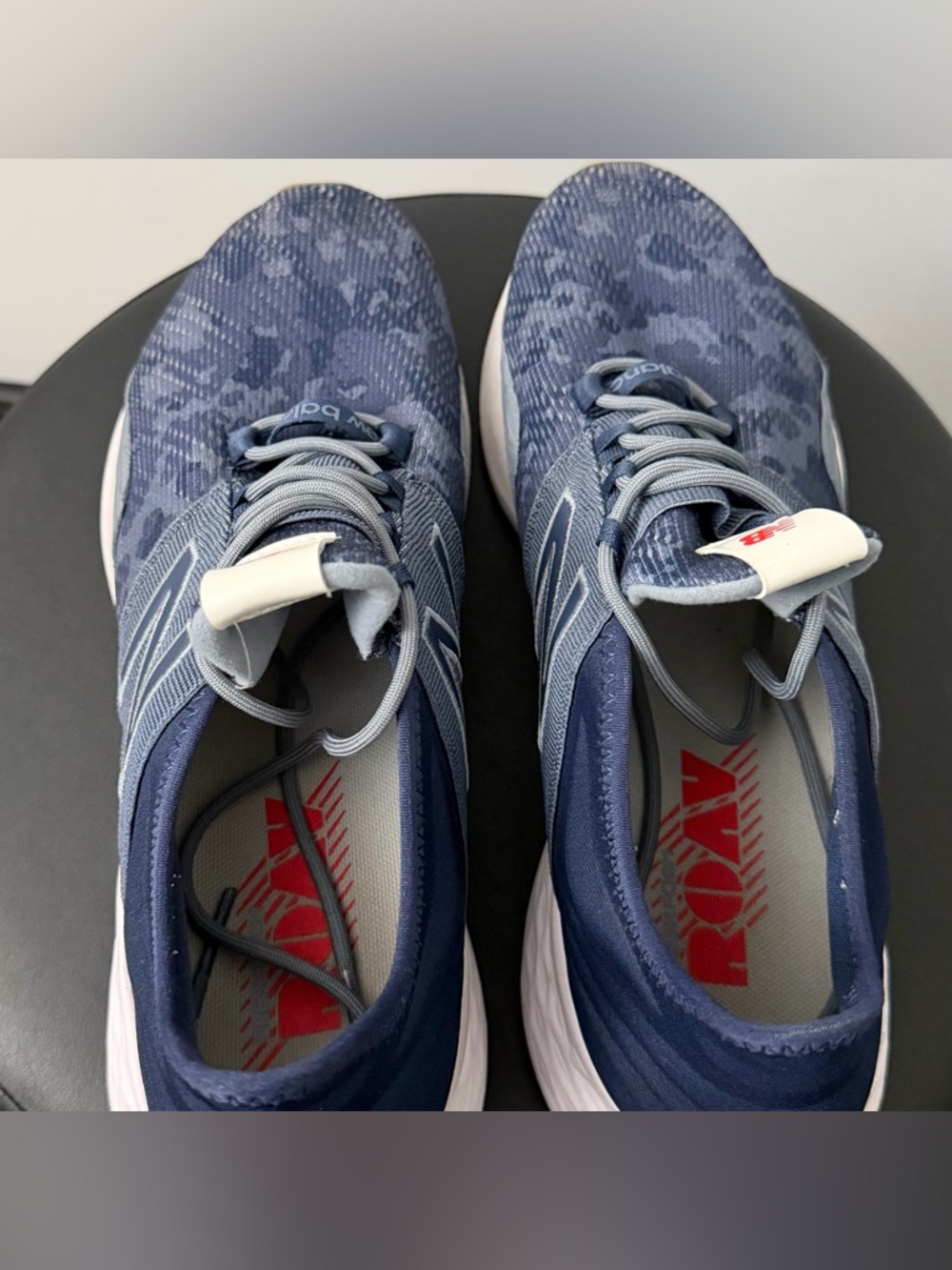 New Balance Men's Size 10 Fresh Foam Roav Running Shoes Navy Blue Camo Used - Picture 6 of 9